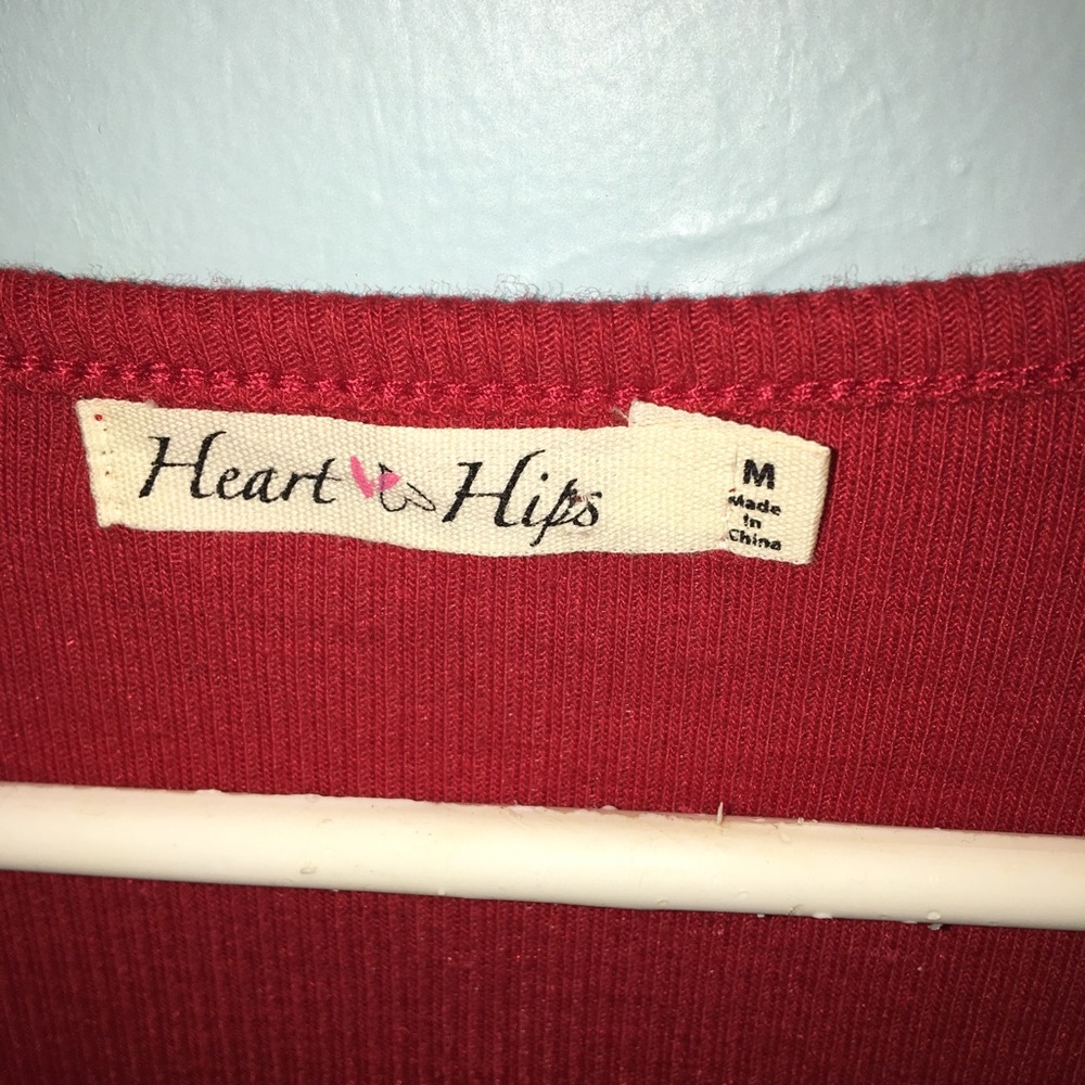 A red button down shirt